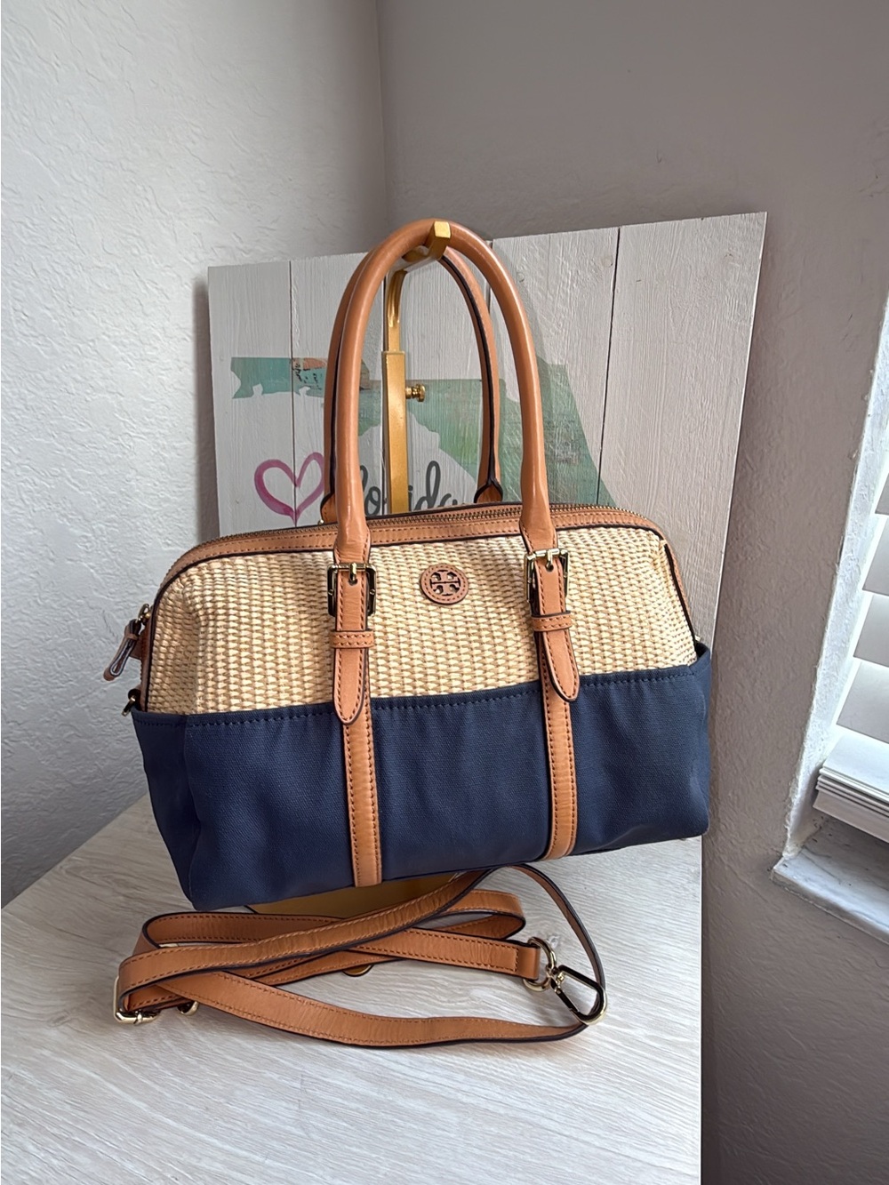 Tory Burch color block Boston bag cross body